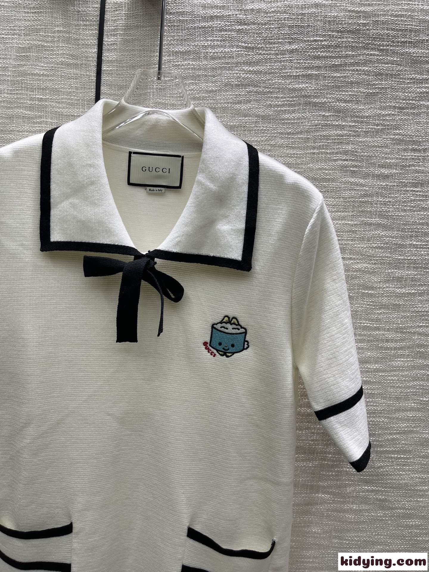 可愛い エンブロイダリー付き 半袖 ポロドレス グッチ ワンピース コピー レディース-2
