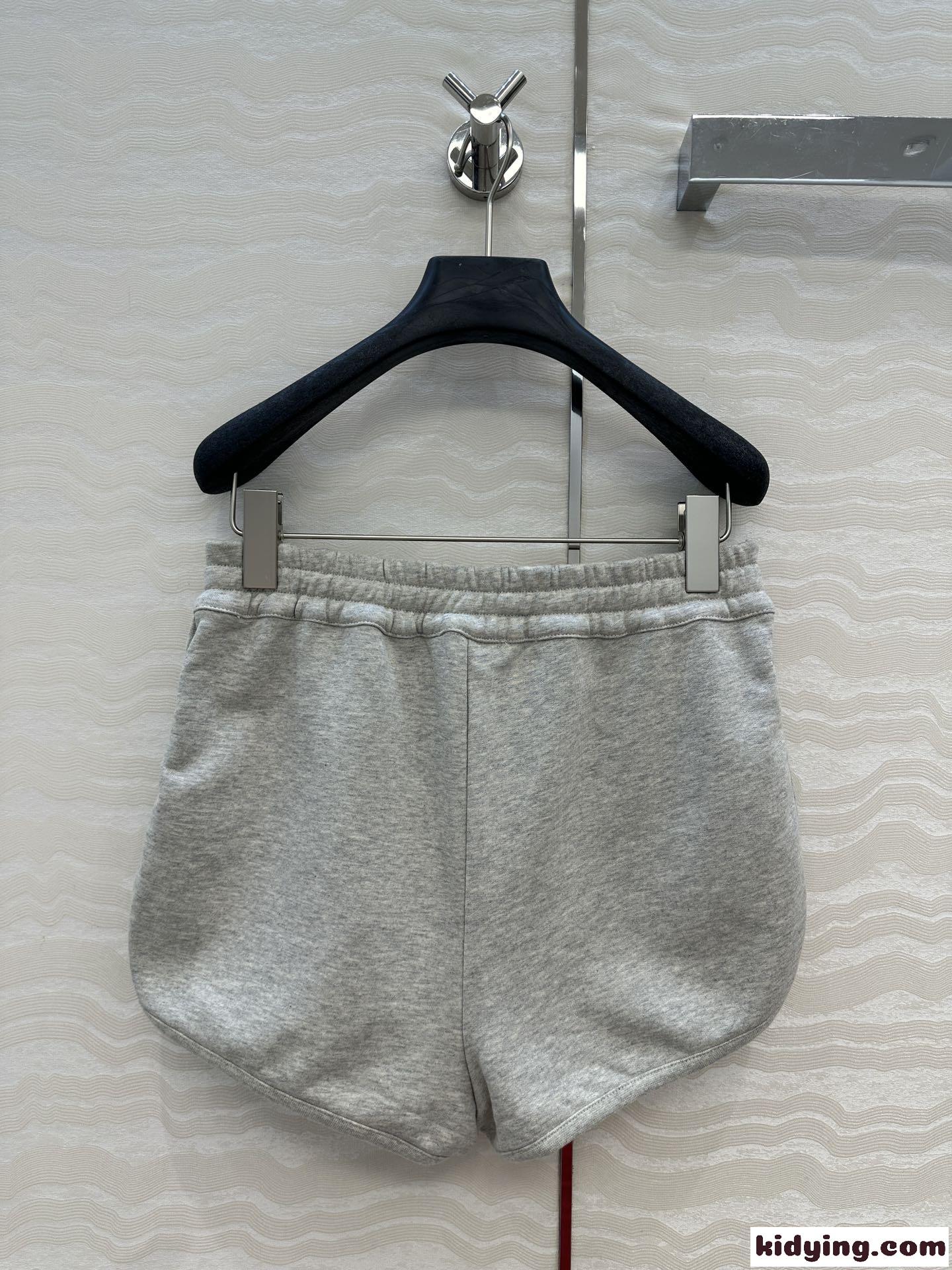 レザーアクセント ジョギングショーツ ルイヴィトン パンツ コピー グレー-3