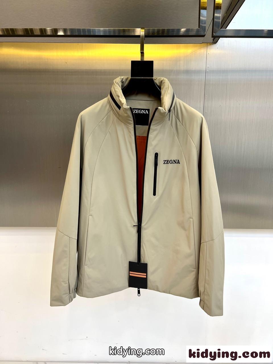 フード収納可能 2WAY ブルゾン エルメネジルド・ゼニア ジャケット 偽物 ベージュ-0