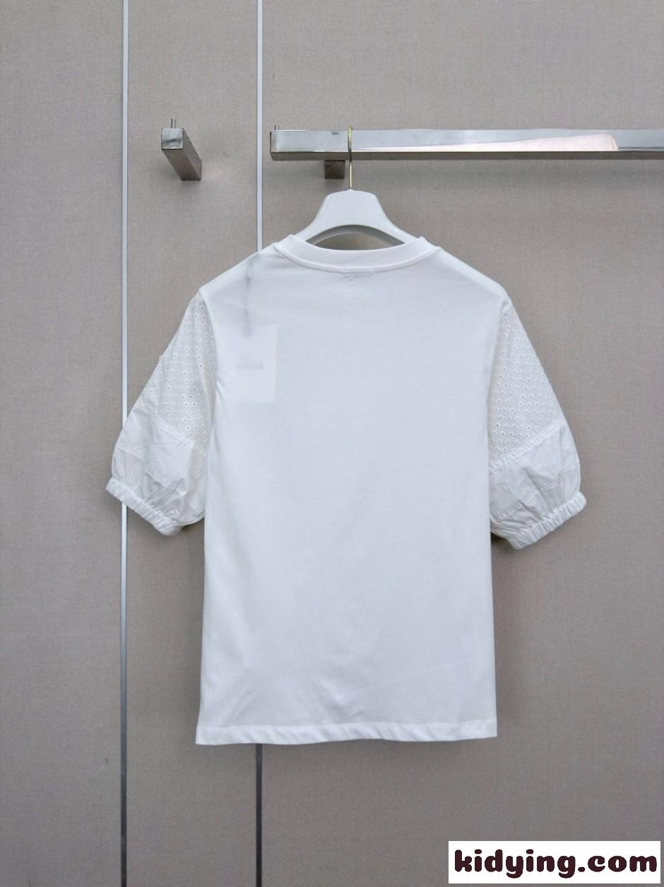 カジュアル 半袖 クルーネック カットソー モンクレール Tシャツ 偽物 ホワイト-4