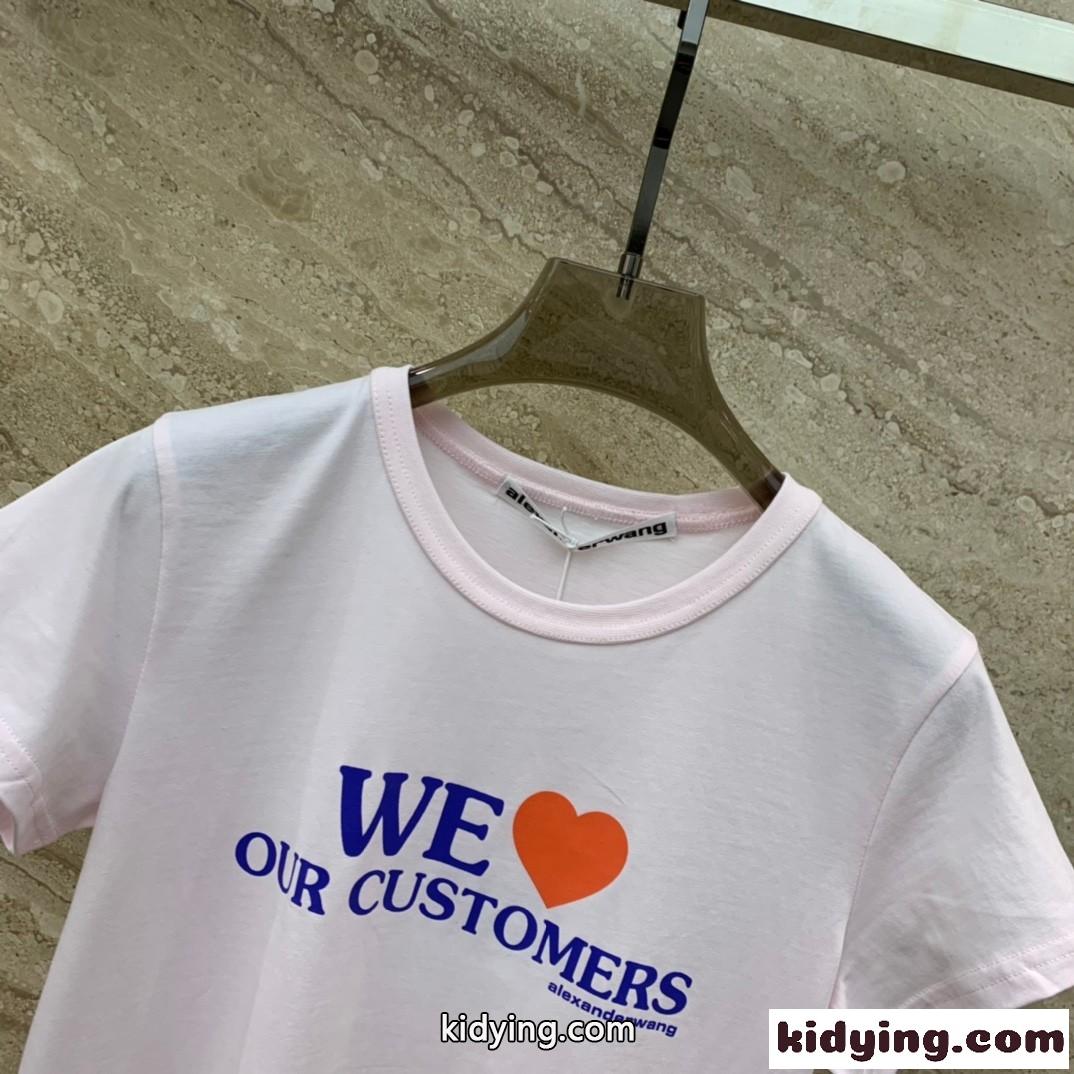 ove our customers プリント半袖Tシャツ アレキサンダーワング tシャツ コピー-0