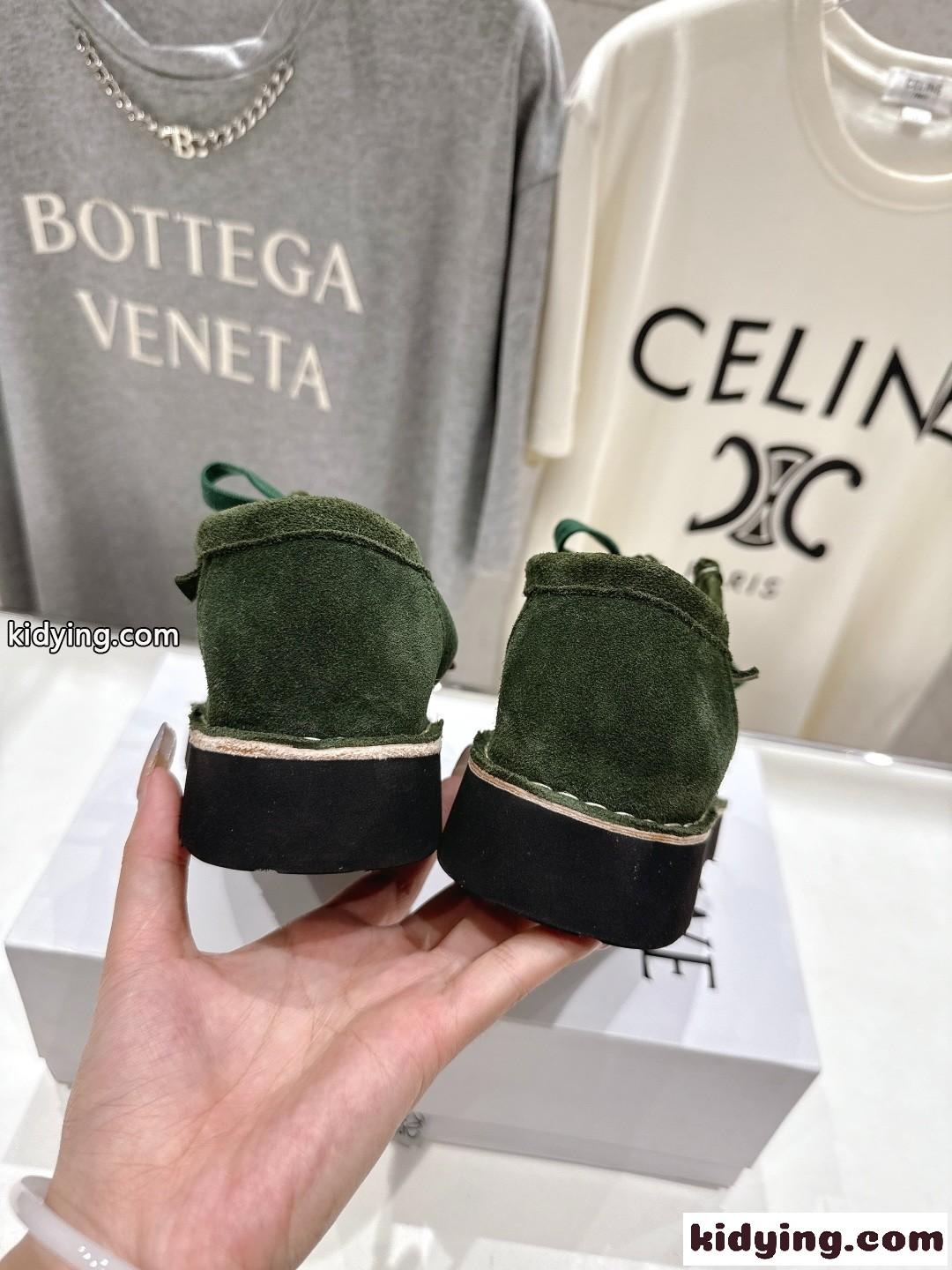 LOEWE ロエベ シューズ スーパーコピー ファロ スエード ボートシューズ グリーン-3