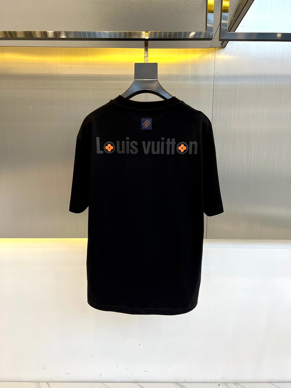 カジュアル ロゴ クルーネック ルイ・ヴィトン Tシャツ 偽物 半袖Tシャツ ブラック-4