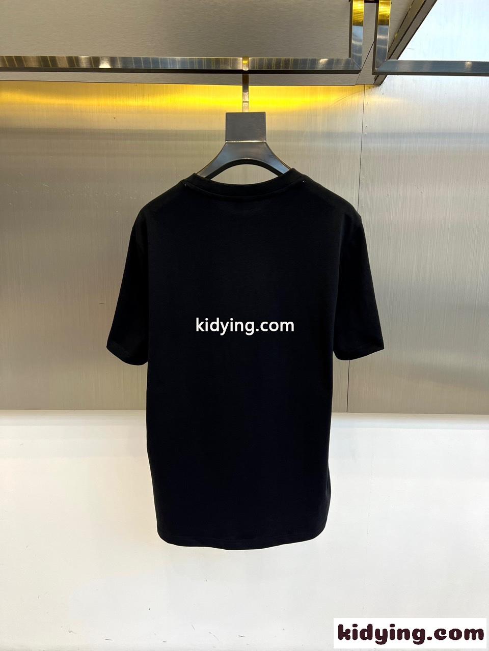 シンプル ロゴプレート コットン バーバリー Tシャツ 偽物 半袖Tシャツ ブラック-3