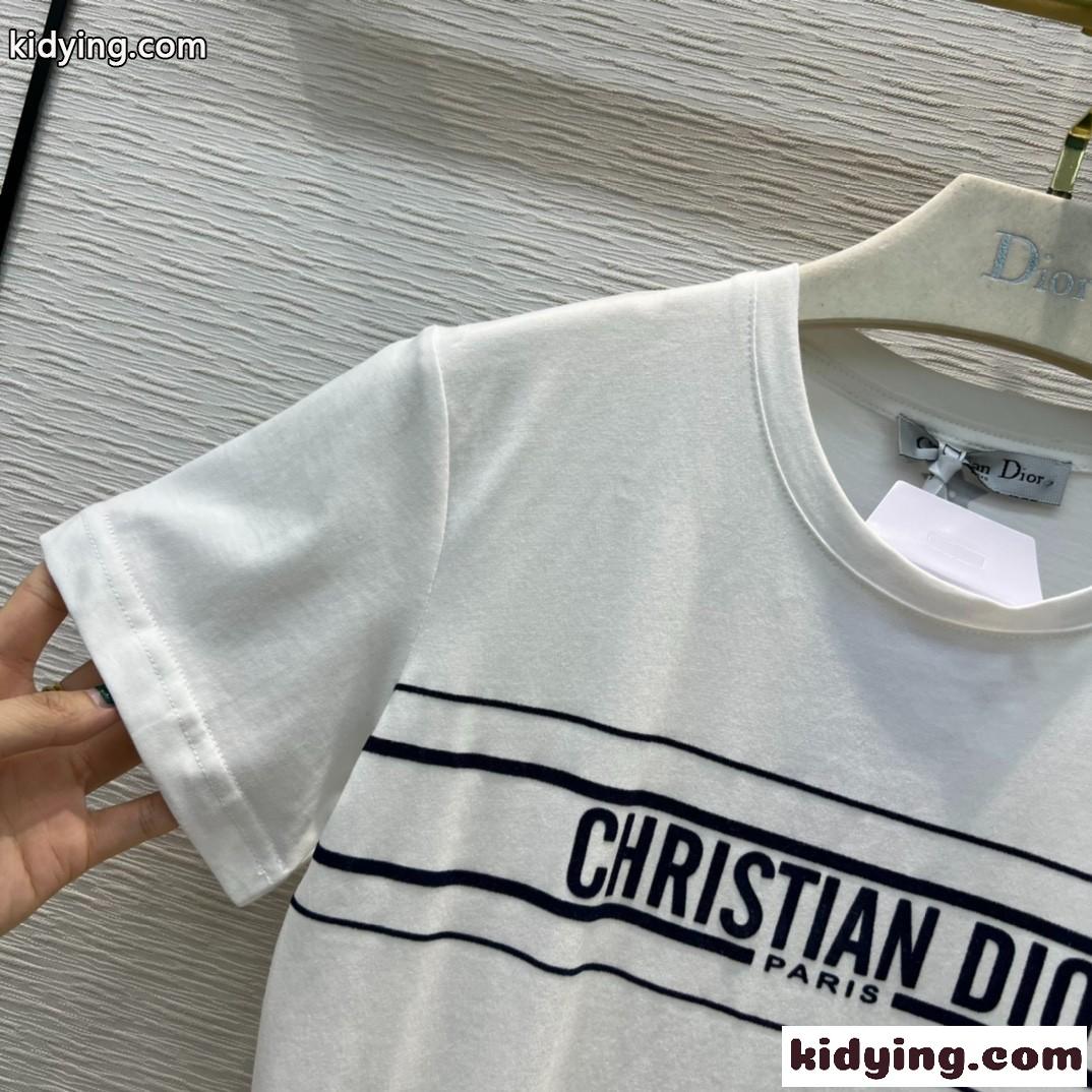 レディース 半袖 春夏 スポーツ風 クールネック クリスチャン・ディオール Tシャツ コピー コットン 着心地いい-1