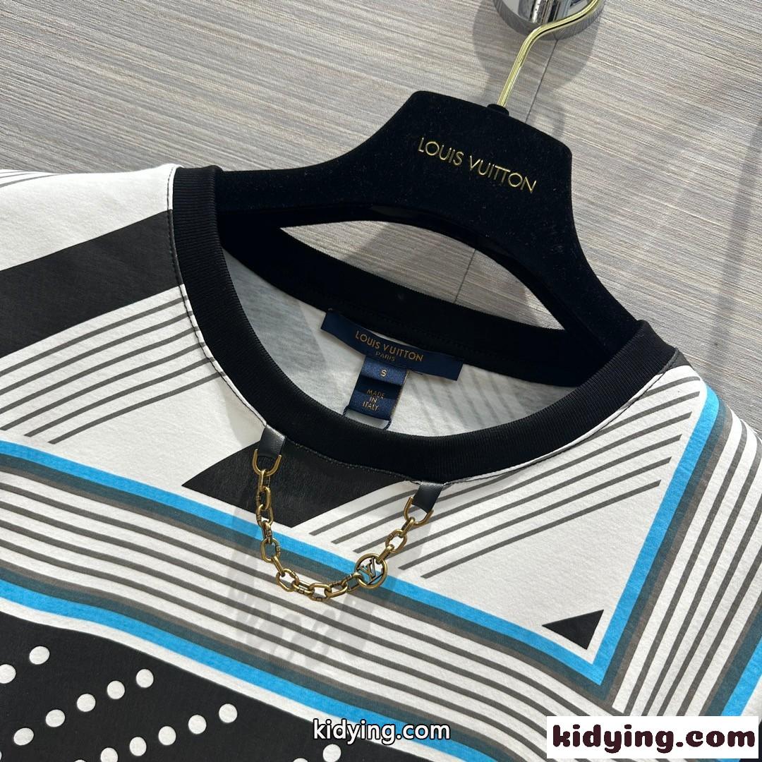 モノグラムウェーブTシャツ ルイ・ヴィトン Tシャツ コピー コットン 半袖 トップス-0
