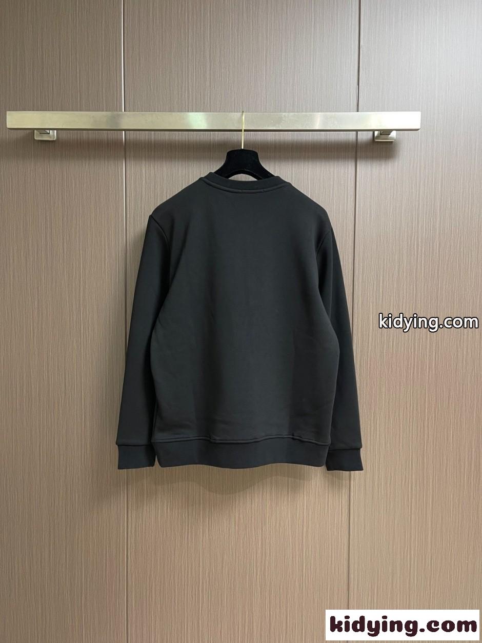 コットン クルーネック スウェットシャツ ロエベ Tシャツ 偽物 アナグラム ブラック-1