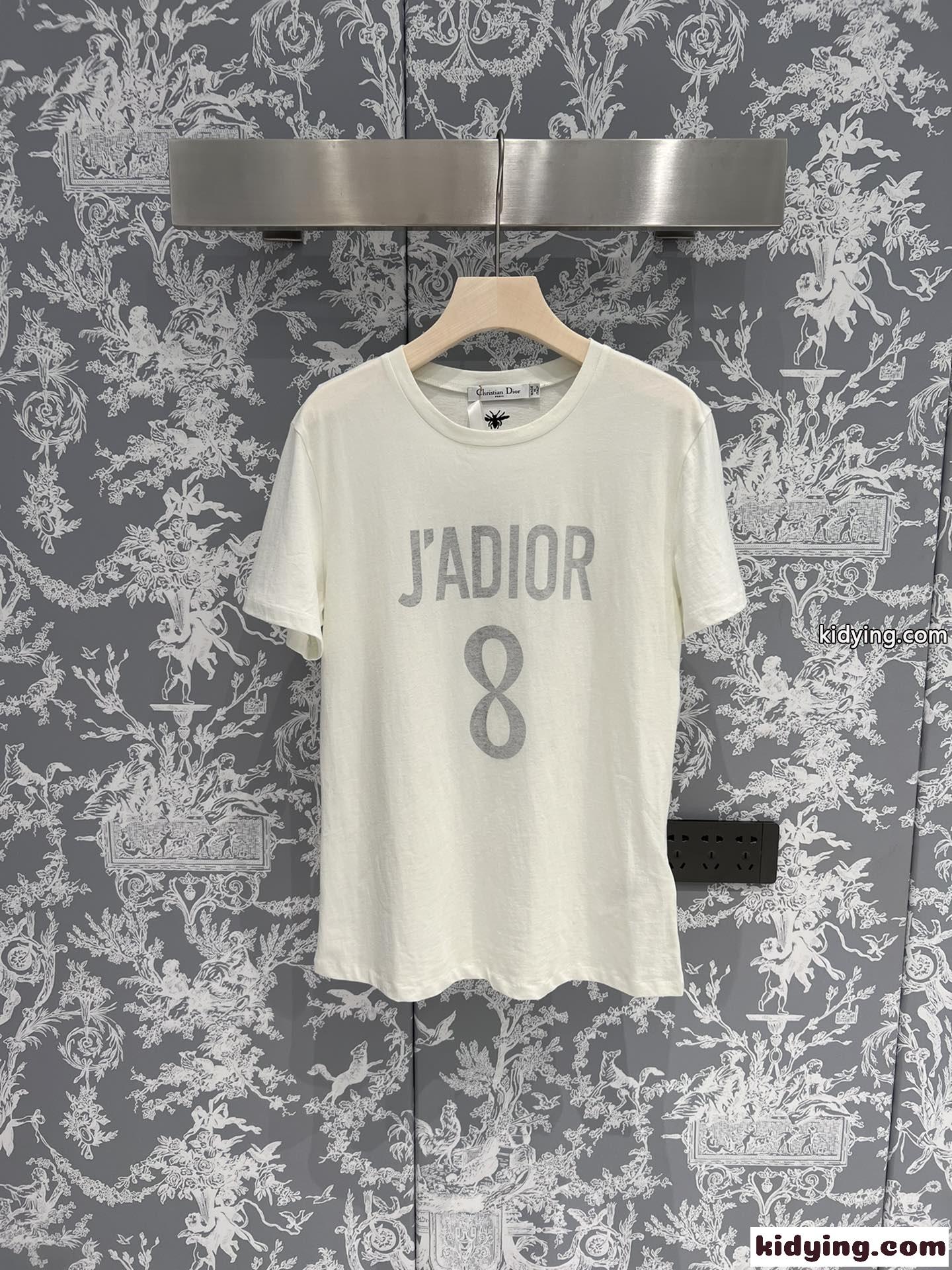コットン & リネン JAdior 8 半袖Tシャツ クリスチャン・ディオール Tシャツ コピー ホワイト-2