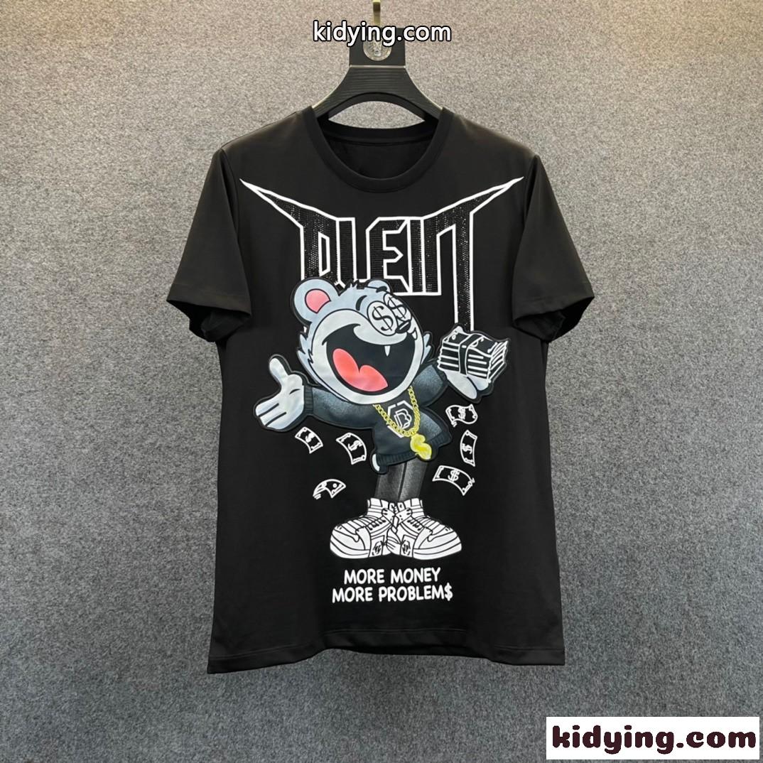 カジュアル 目を引く クルーネック フィリッププレイン 半袖Tシャツ コピー 春夏 コットン トップス-4