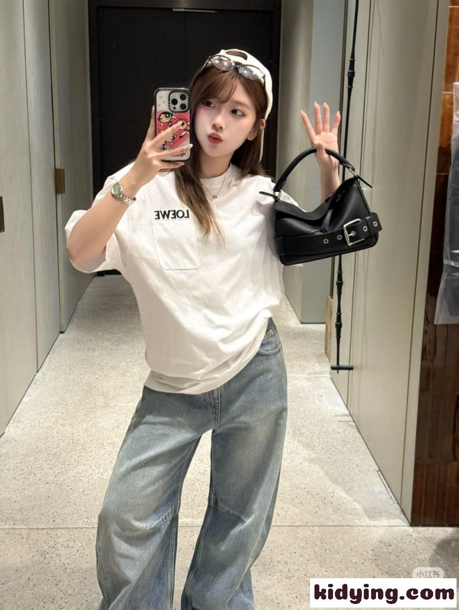 ロゴ入り クルーネック 半袖Tシャツ ロエベ Tシャツ コピー ホワイト-4
