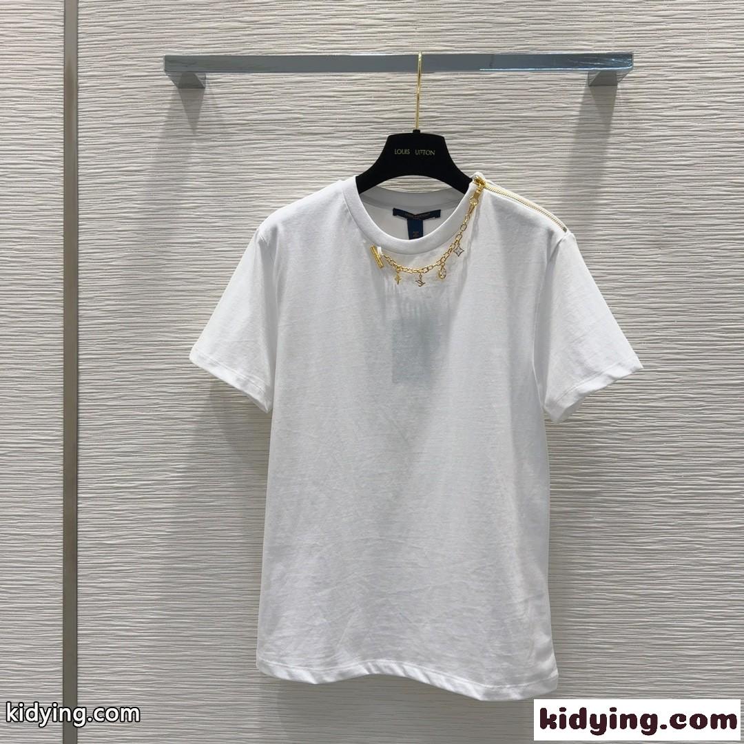 LVチャームTシャツ ルイヴィトン Tシャツ コピー クルーネック 半袖 トップス-1
