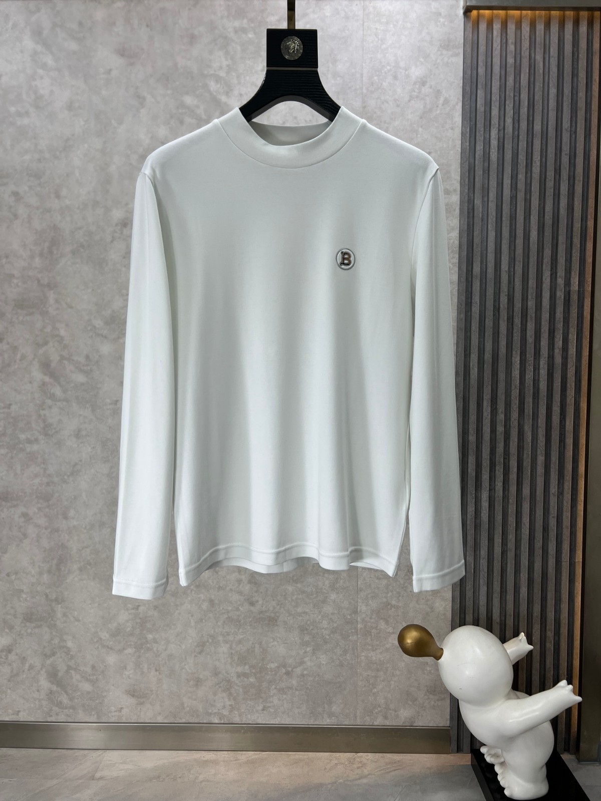シンプル 合わせやすい クルーネック 長袖Tシャツ バーバリー Tシャツ コピー ホワイト-0