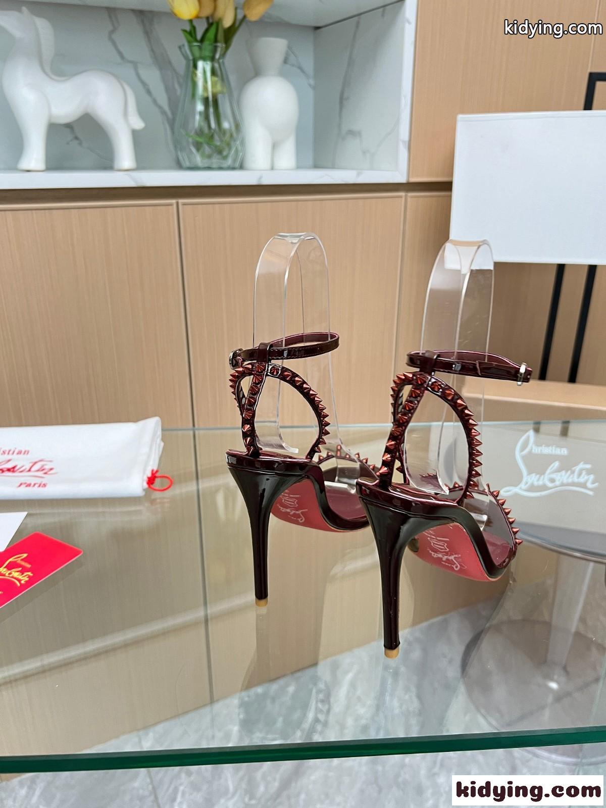 So Me 100 レザーサンダル 美脚 クリスチャン・ルブタン サンダル コピー ワイン-3