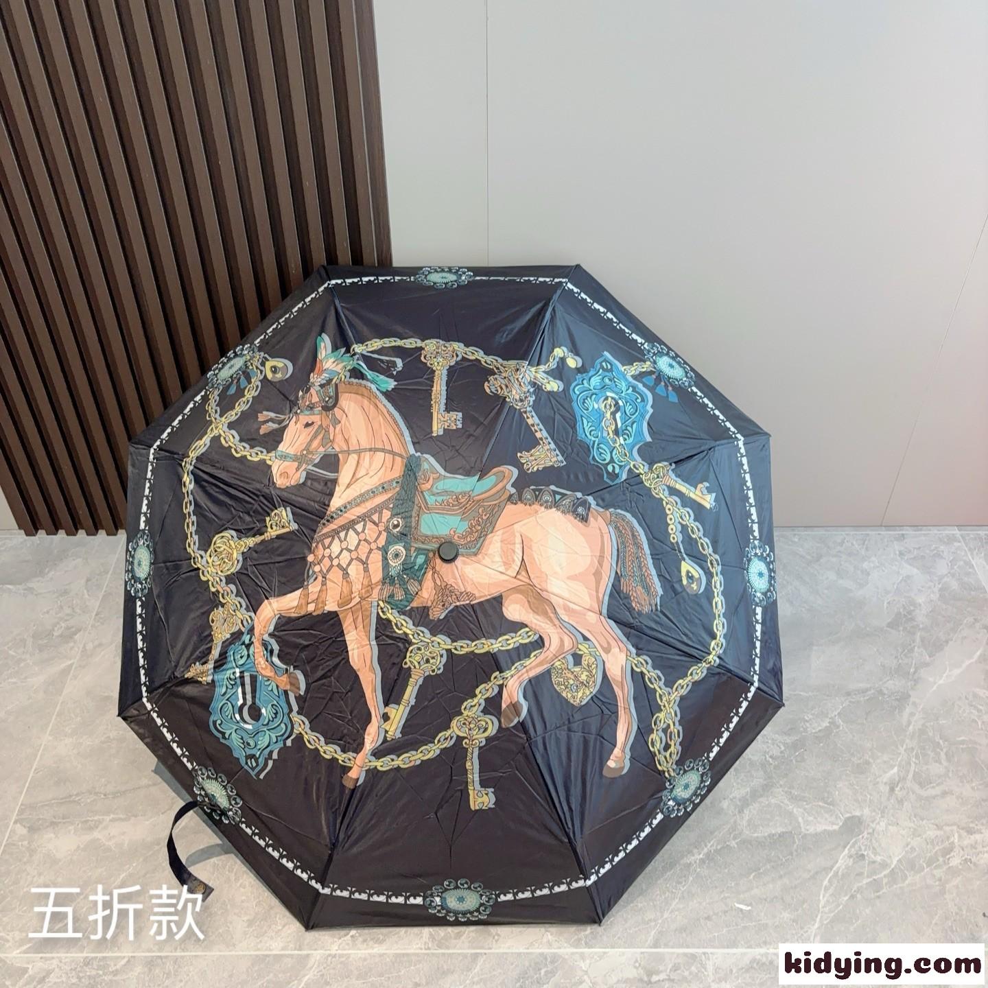 エルメス 傘 偽物 おしゃれ コンパクト 晴雨兼用 折りたたみ傘-3