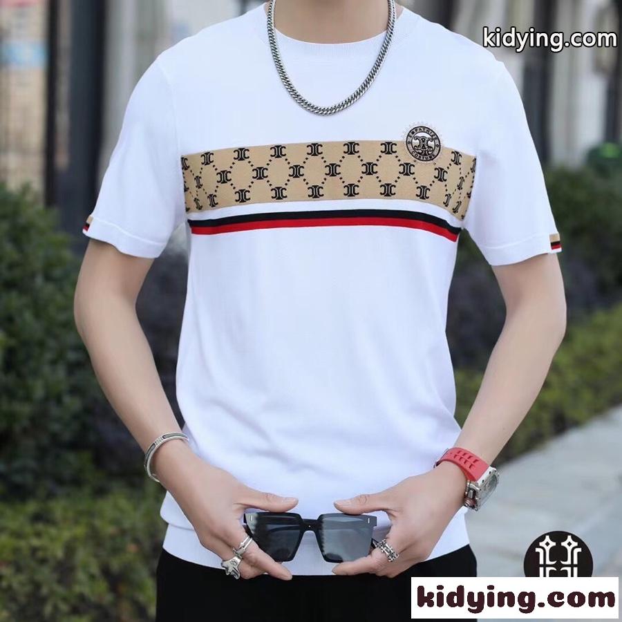 スタイリッシュ かっこいい 柔らかい ストレッチ セリーヌ tシャツ コピー 半袖 メンズ カジュアル おしゃれ-1