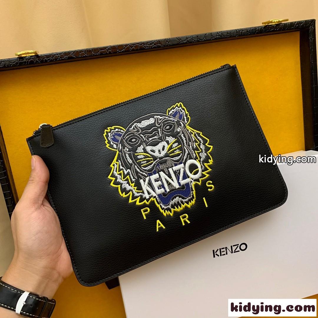 タイガー 刺繍 おしゃれ 人気 クラッチバッグ セカンドバッグ メンズ レザー ケンゾー バッグ コピー カジュアル フォーマル-1
