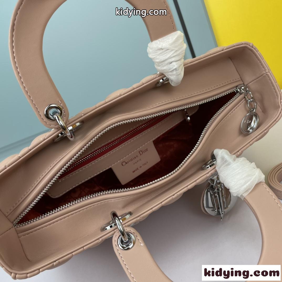 LADY DIOR ラージバッグ クリスチャン・ディオール スーパーコピー ラムスキン ピンク-2