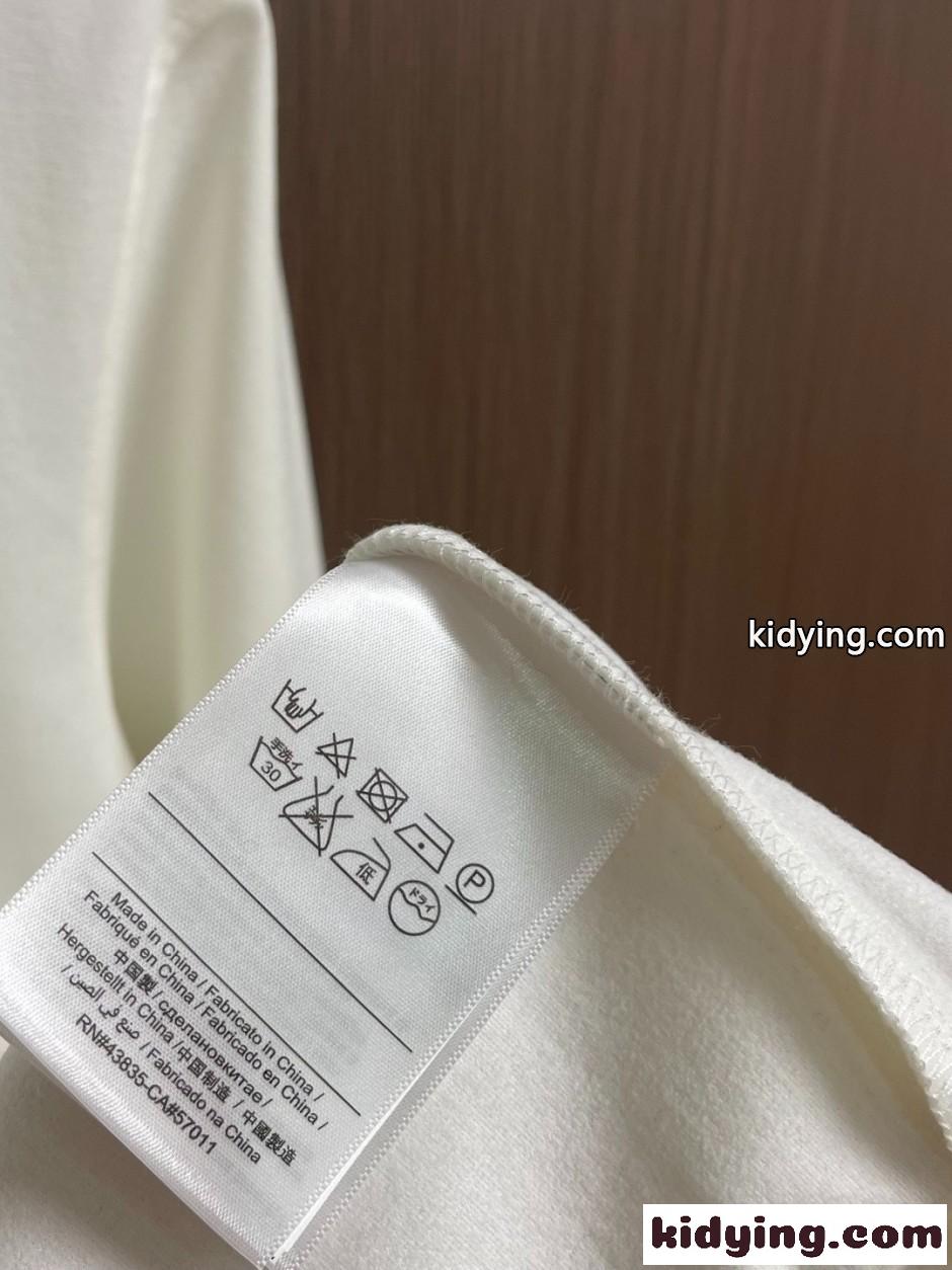 エルメネジルド・ゼニア Tシャツ 偽物 ベーシック ロゴ刺繍 長袖Tシャツ ホワイト-3