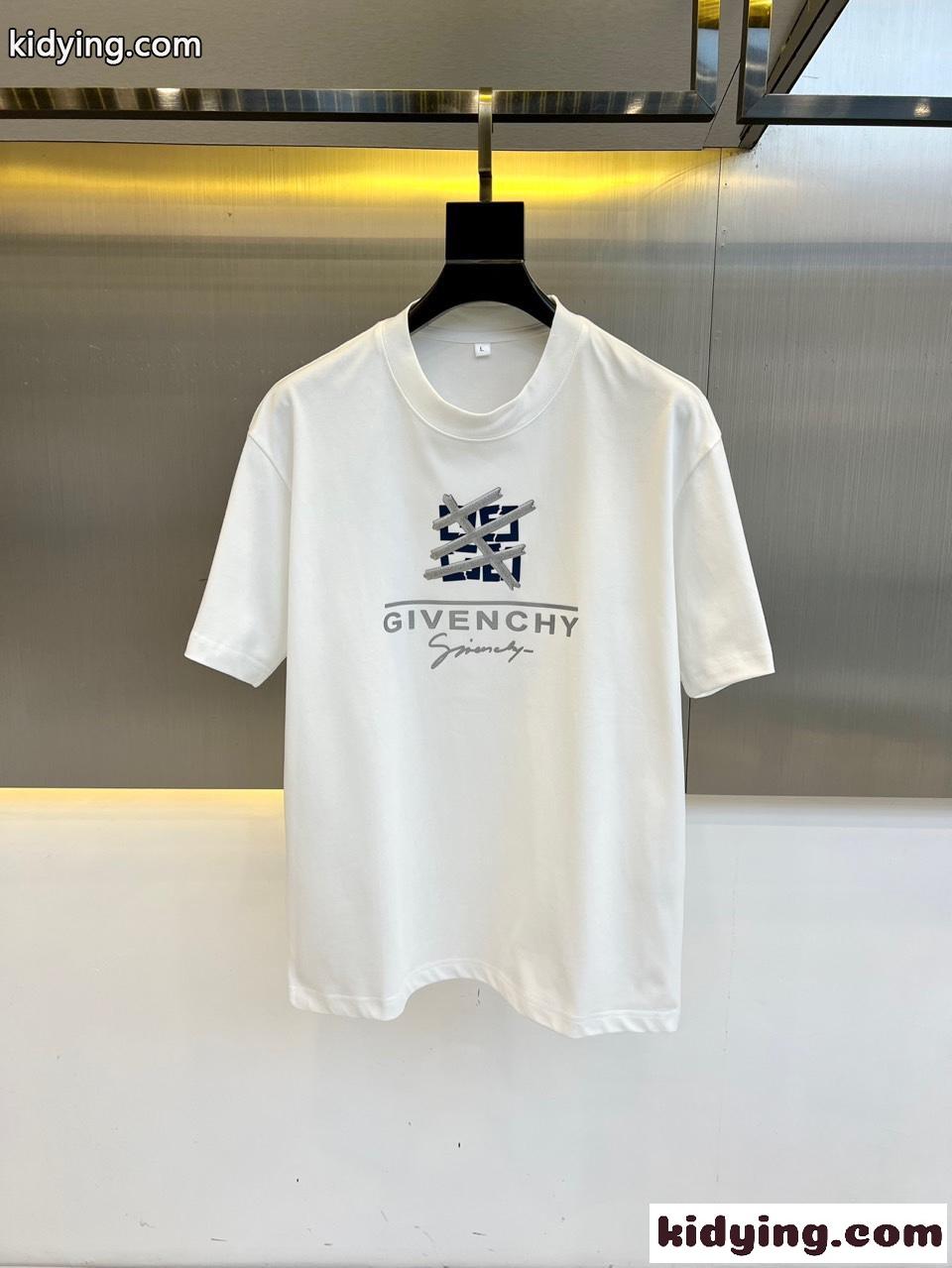 カジュアル ロゴ入り 半袖Tシャツ ジバンシィ Tシャツ 偽物 コットン ホワイト-0