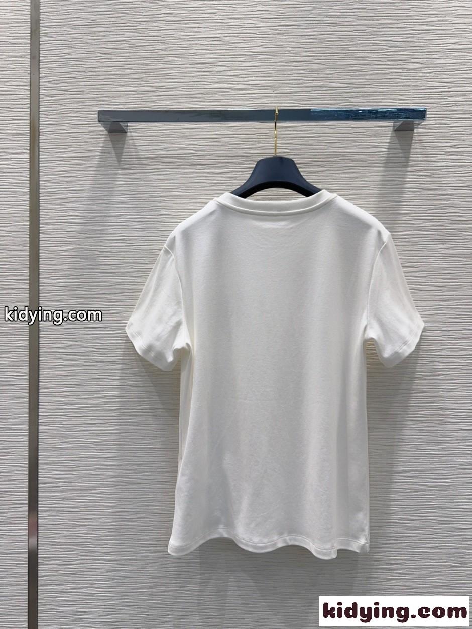 ヴィヴィエンヌパッチTシャツ ルイ・ヴィトン Tシャツ コピー コットン ホワイト-4