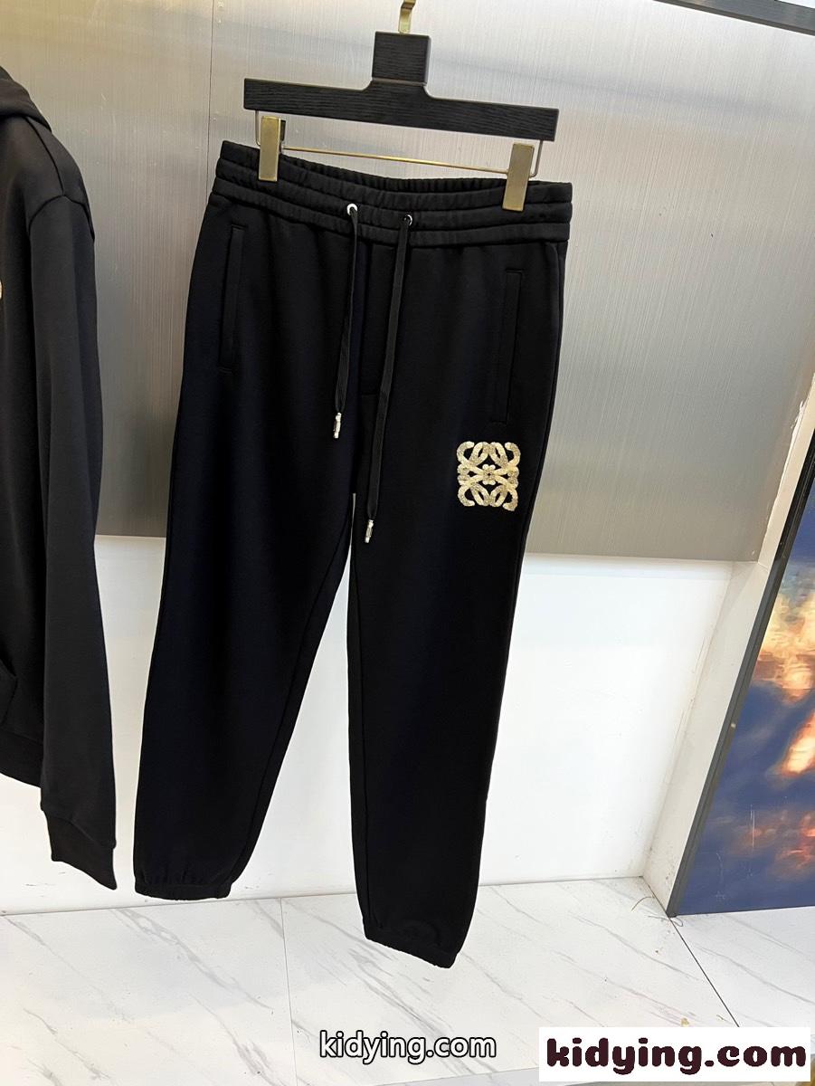 アナグラム フーディー＆スウェットパンツ 上下セット ロエベ セットアップ 偽物 ブラック-2