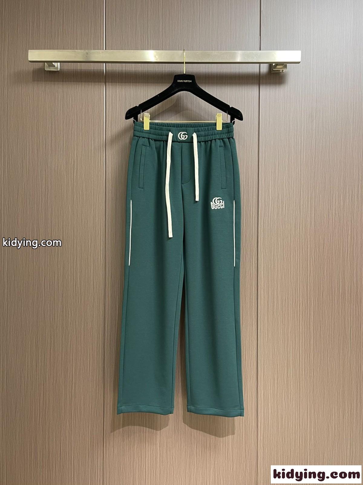 カジュアル 快適 刺繍入り スウェットパンツ グッチ パンツ コピー グリーン-1