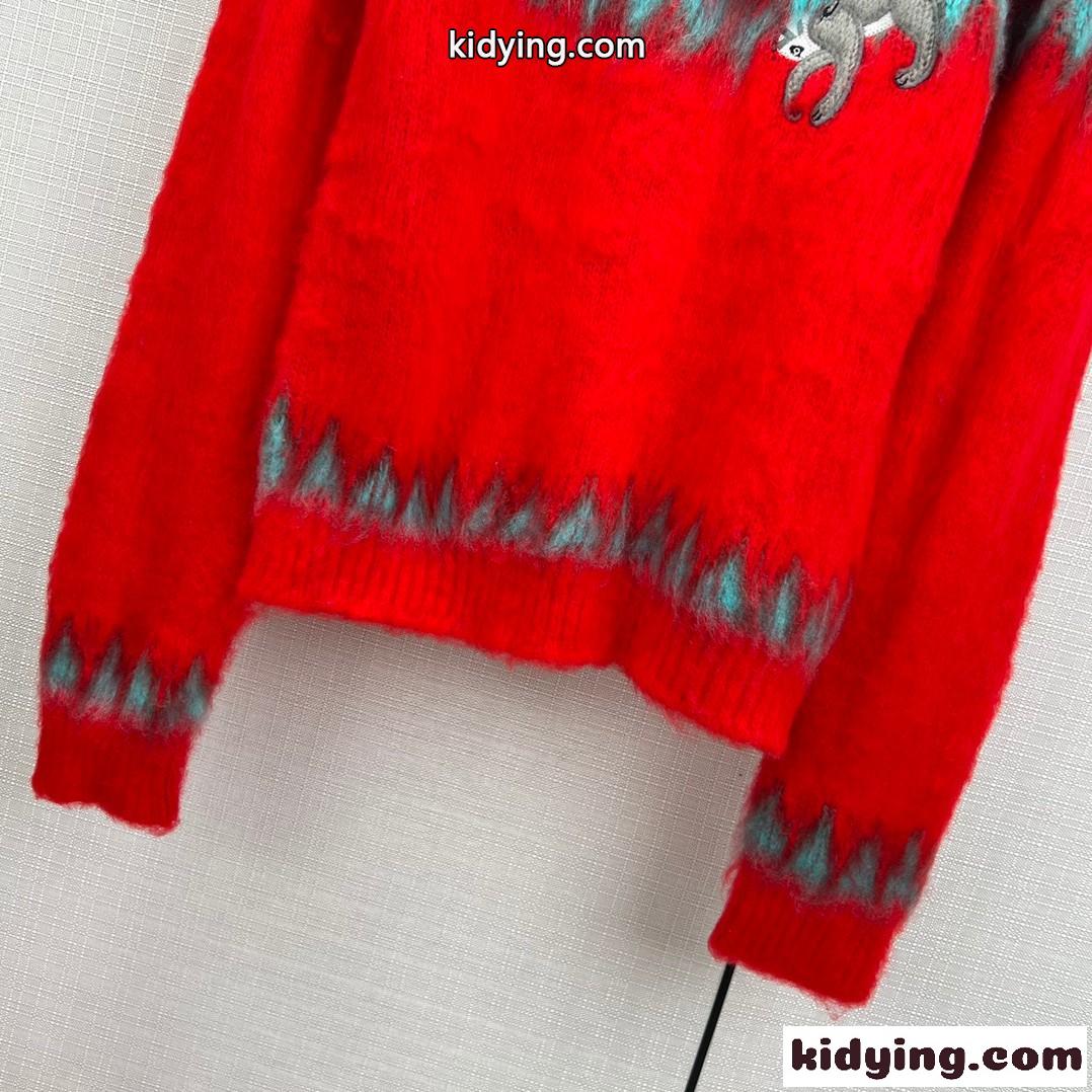 ロエベ セーター コピー クルーネック 定番 おしゃれ モヘアブレンド-2