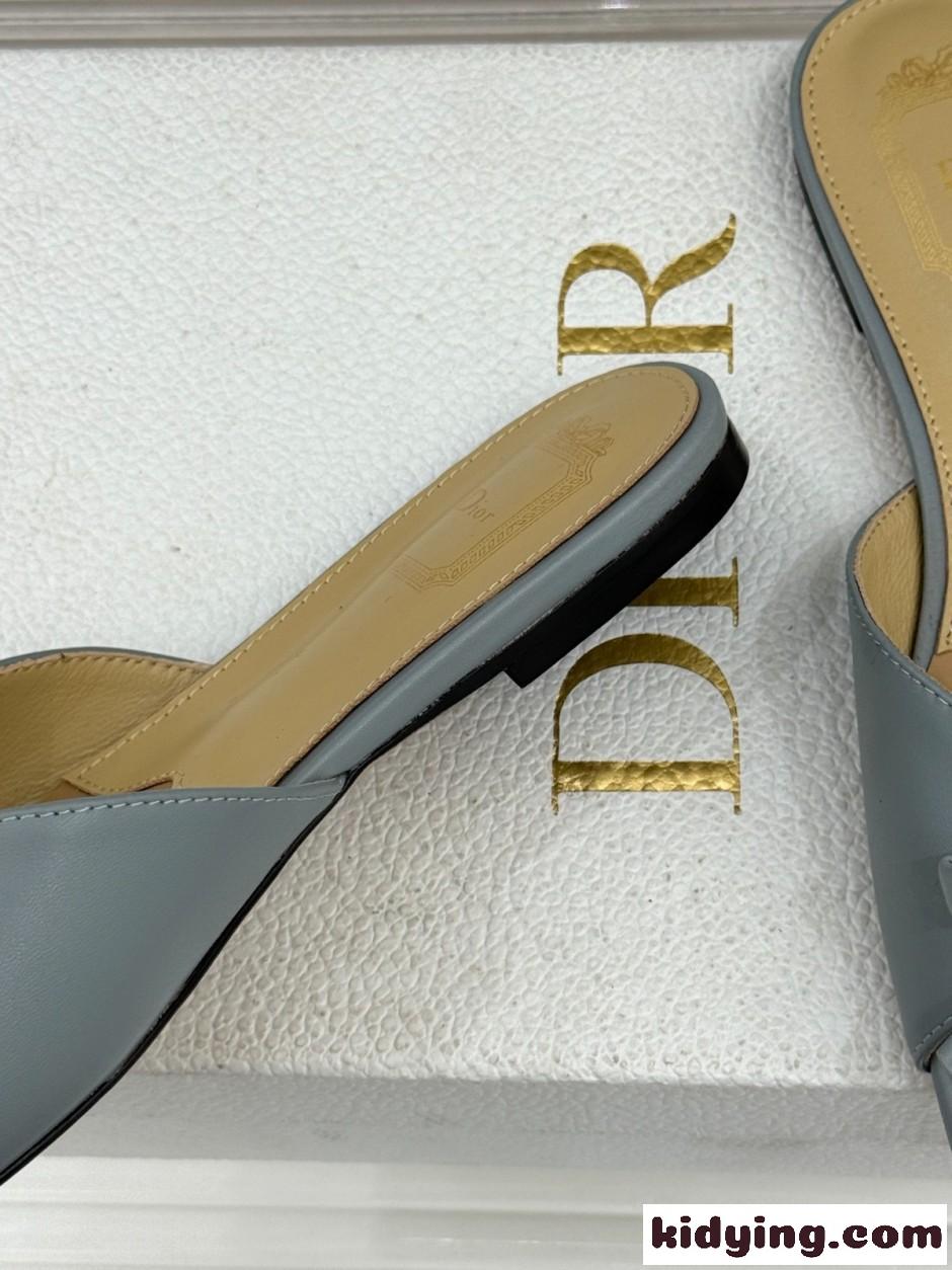 洗練された Dior Bow スライド クリスチャン・ディオール サンダル コピー グレー-1