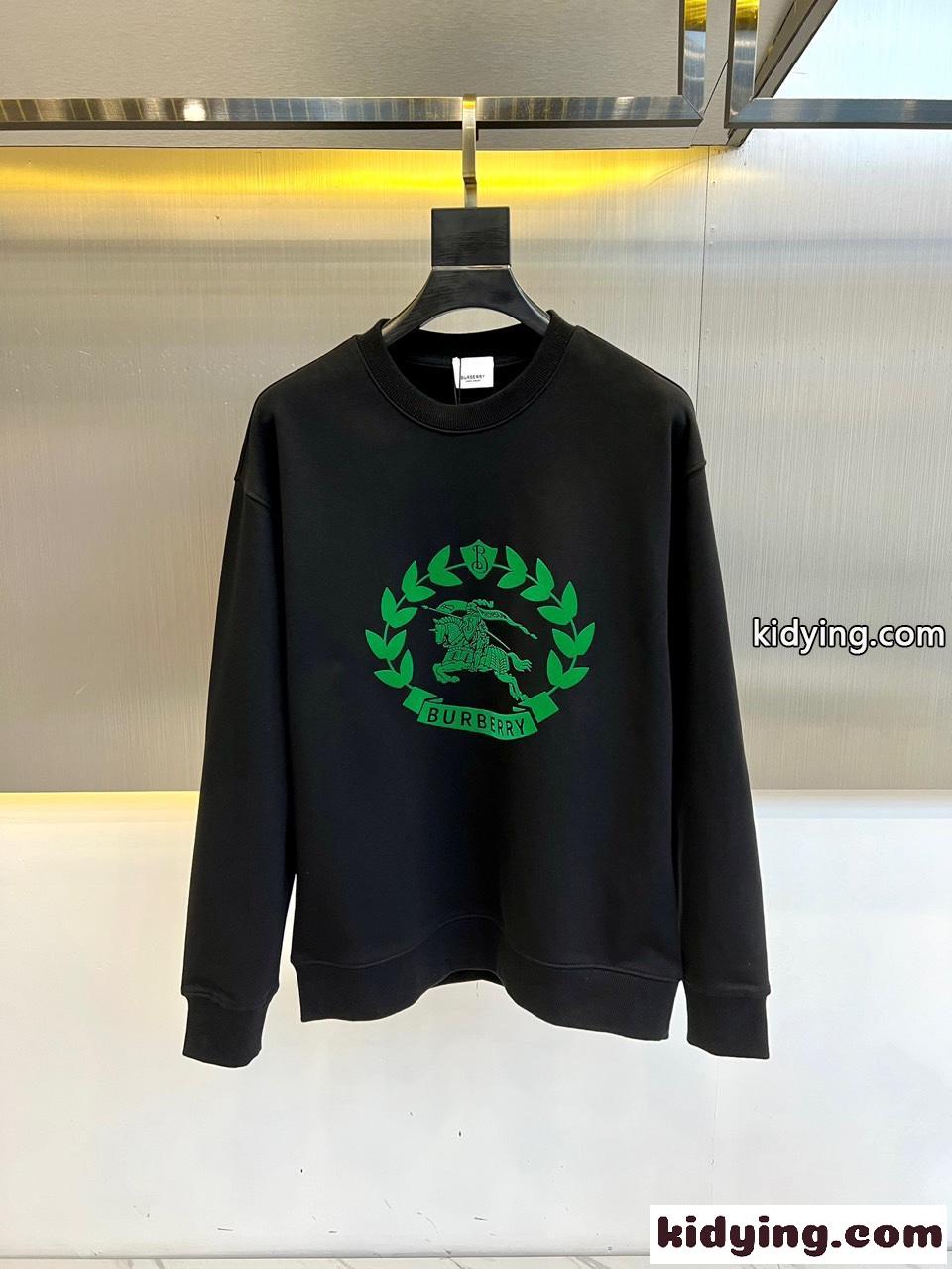 カジュアル プリント コットン スウェットシャツ バーバリー Tシャツ コピー ブラック-2