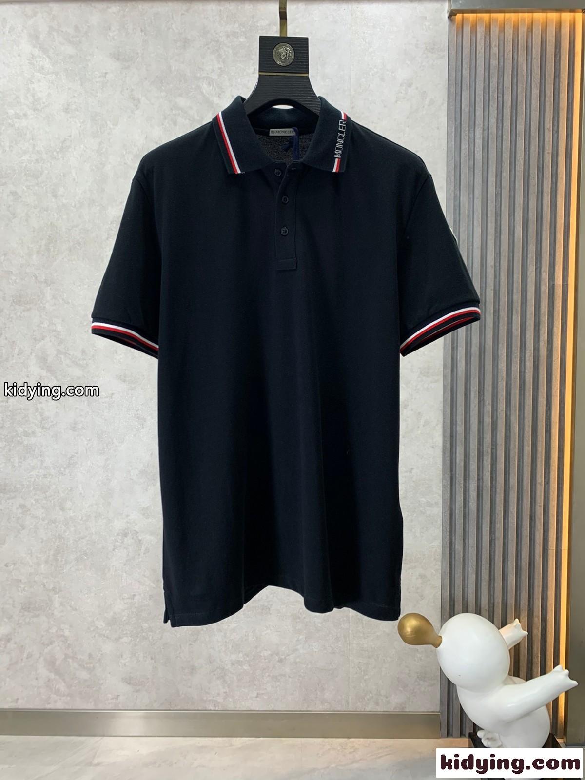 ロゴパッチ コットンブレンド モンクレール Tシャツ コピー 半袖 ポロシャツ-0