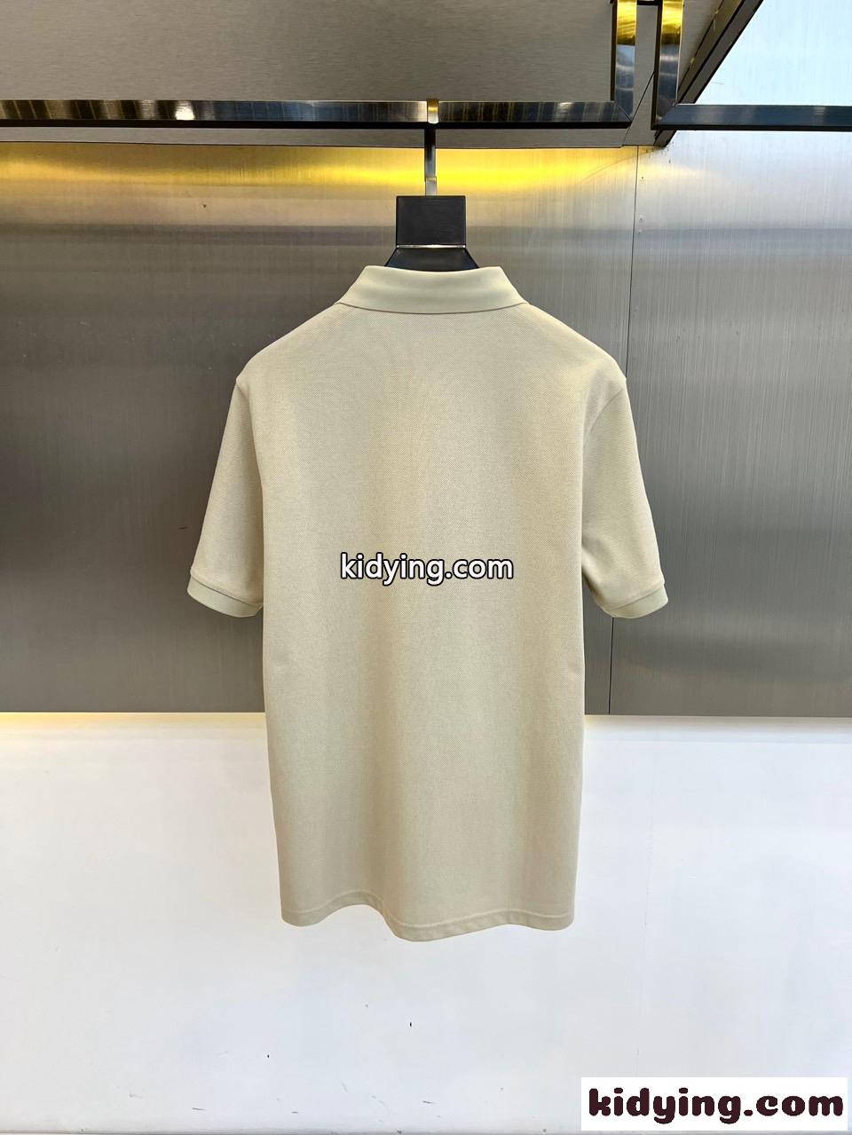 洗練された シンプル コットンピケ ポロシャツ グッチ Tシャツ 偽物 ベージュ-1