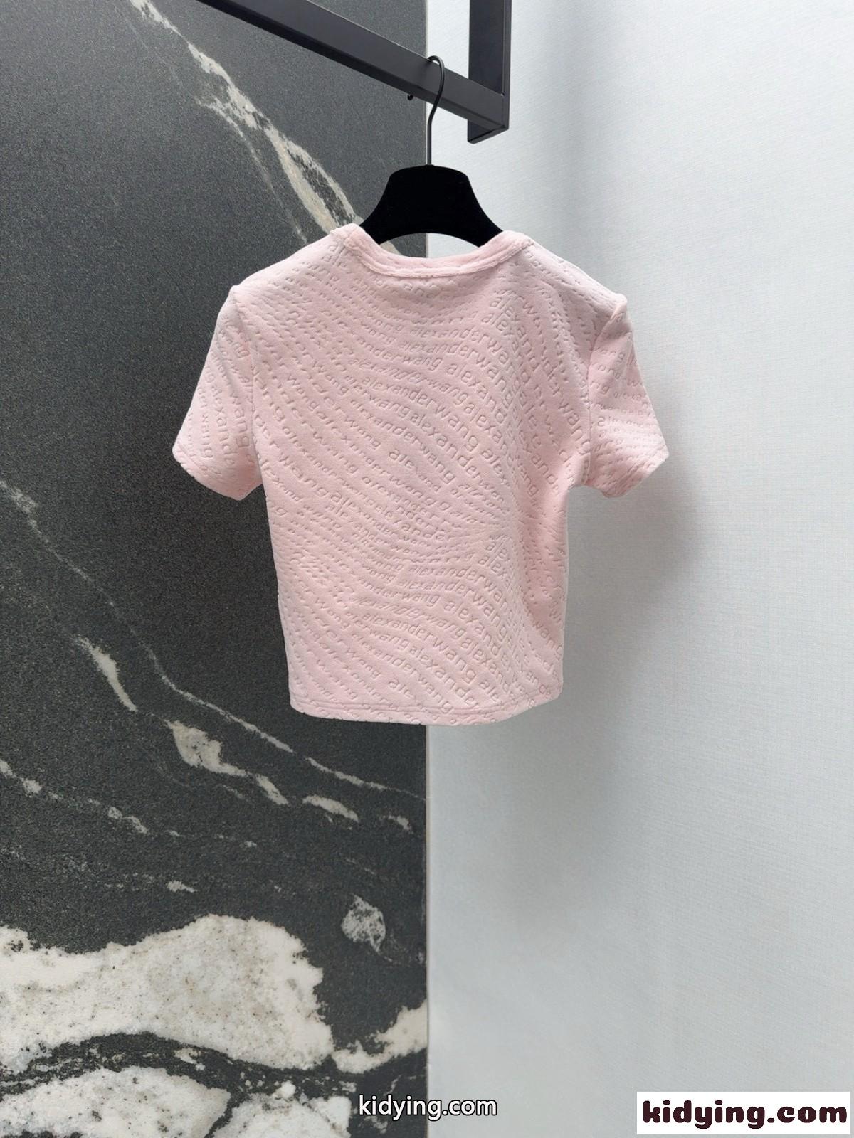ロゴジャカード ショートスリーブtシャツ アレキサンダーワング Tシャツ コピー ピンク-4