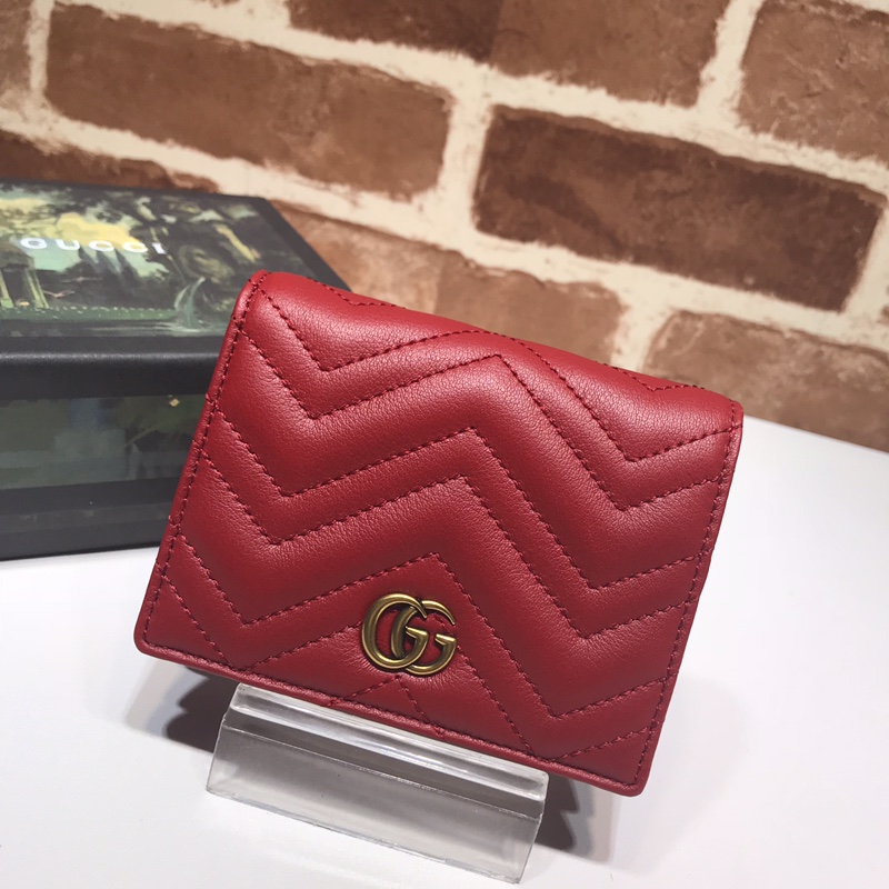 人気 定番 GGマーモント カードケース グッチ 財布 コピー 466492 レッド-2