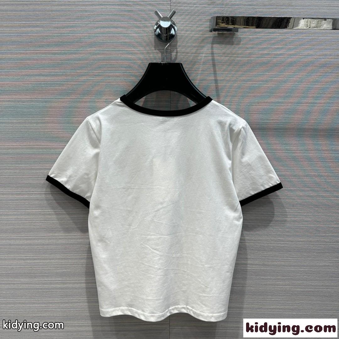 定番 クルーネック 半袖 セリーヌ CELINE ST TROPEZ コットン Tシャツ スーパーコピー-4