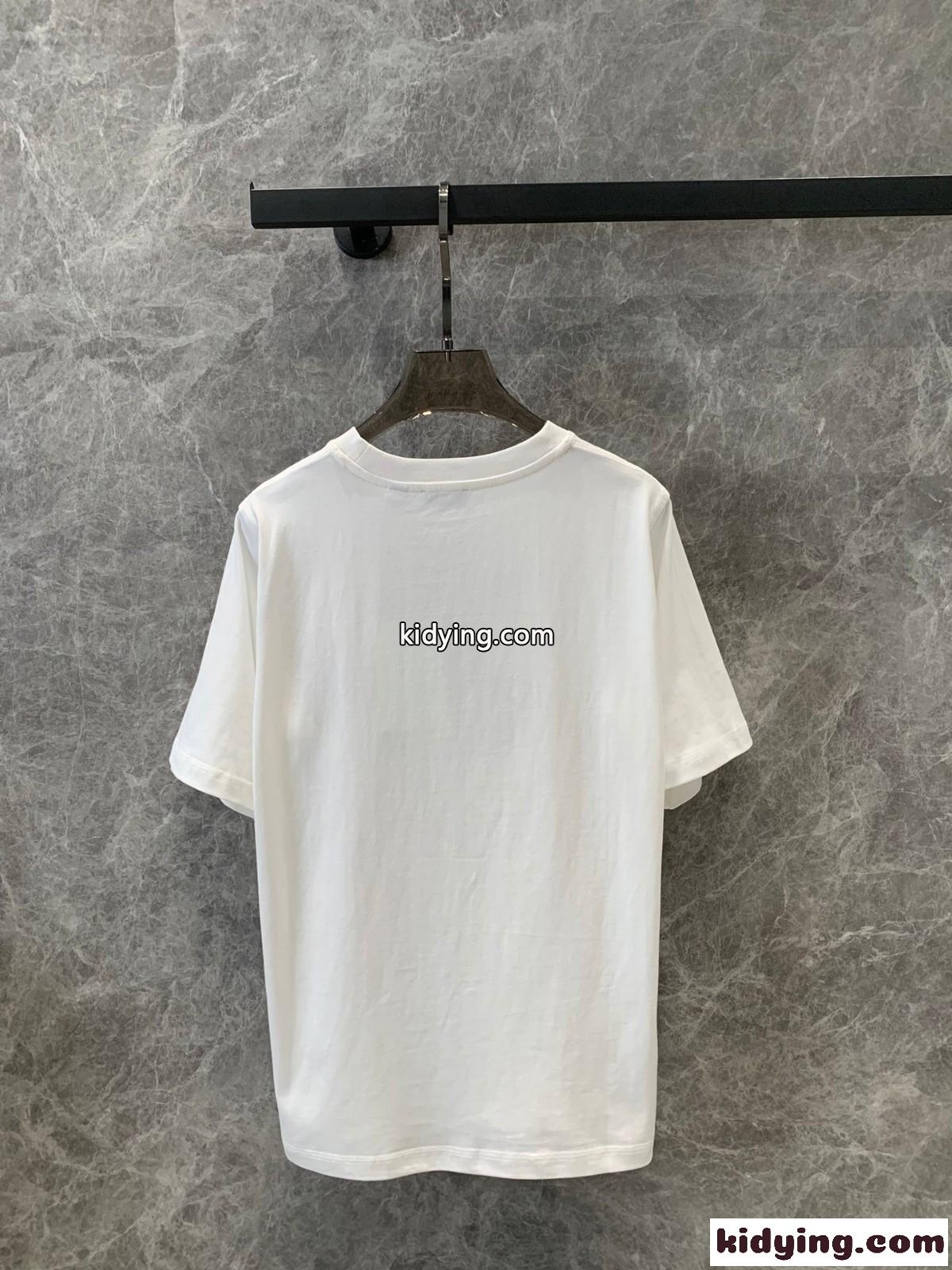 カジュアル プリント コットンTシャツ バーバリー 半袖Tシャツ コピー-1