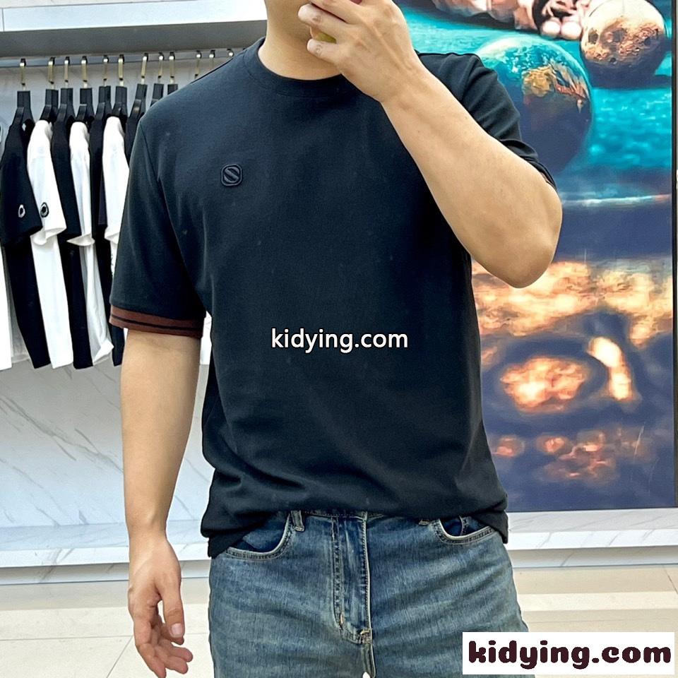 カジュアル ゆったり 快適 エルメネジルド・ゼニア 半袖Tシャツ コピー ブラック-1