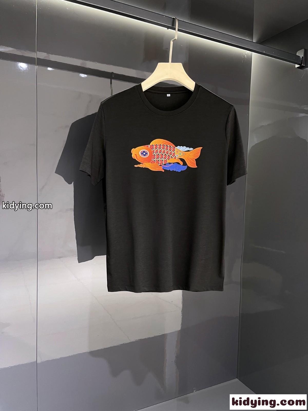 快適 通気 夏 トップス 半袖 ルイ・ヴィトン Tシャツ コピー 柔らかい シンプル クルーネック おしゃれ ホワイト ブラック-3