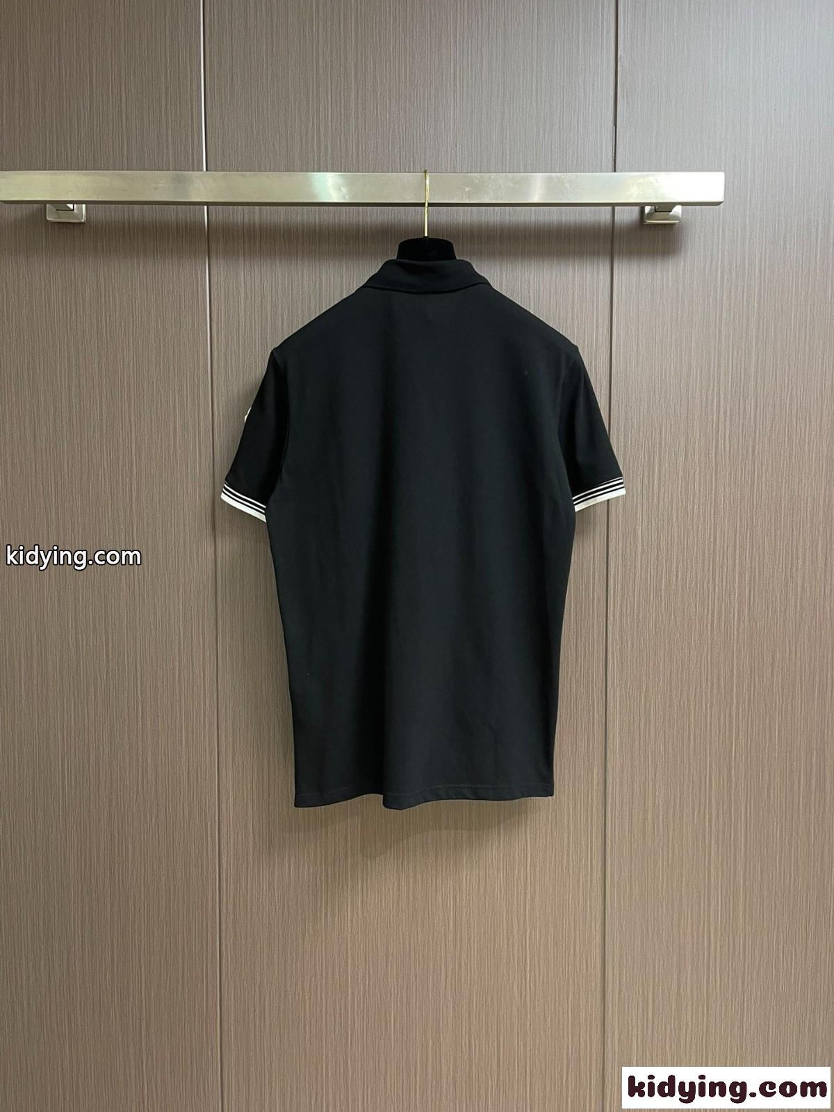 カジュアル 上品 刺繍入り コットンピケ 半袖 ポロシャツ モンクレール Tシャツ スーパーコピー-1