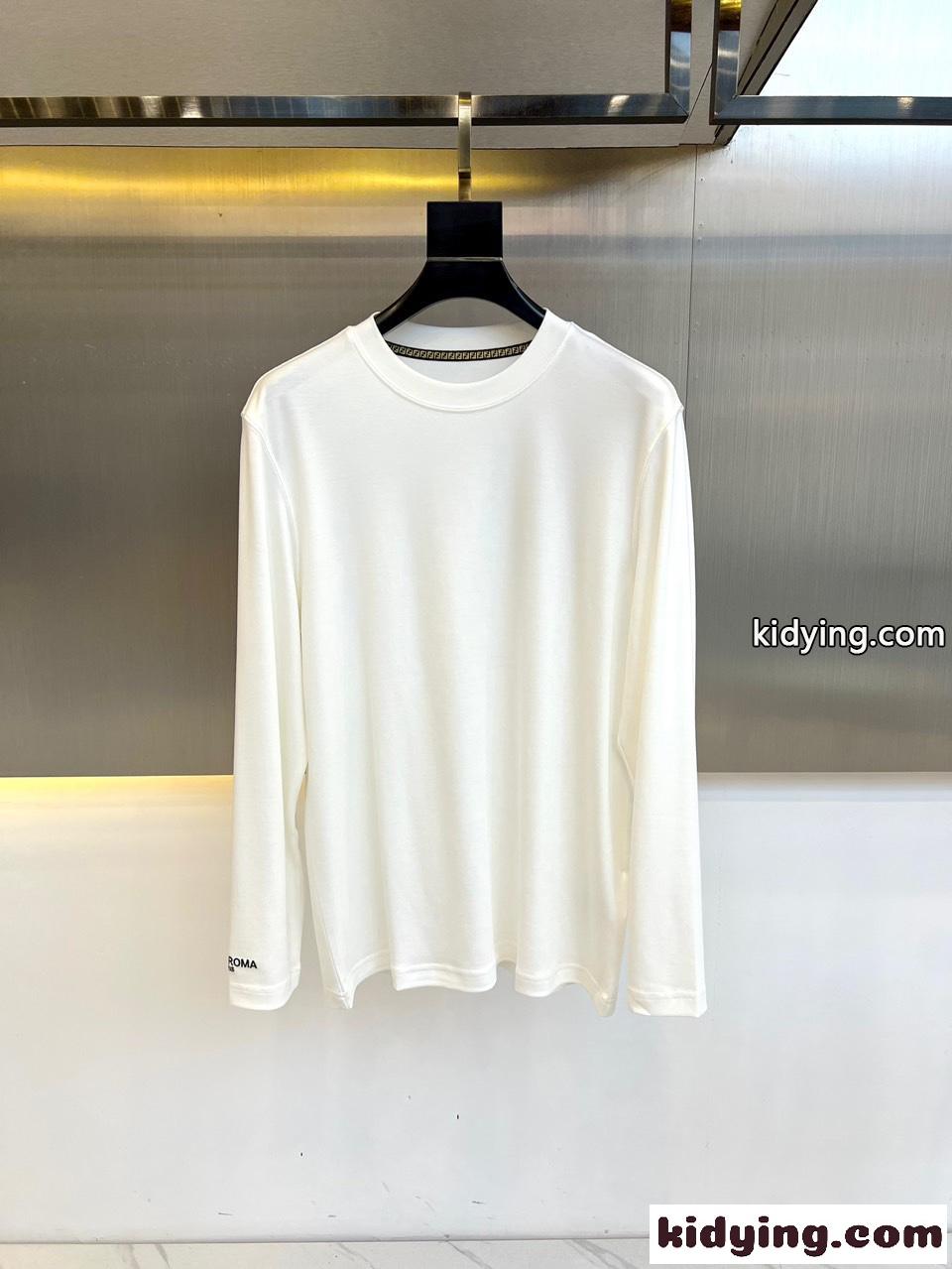 シンプル クルーネック フェンディ Tシャツ コピー 長袖Tシャツ ホワイト-2