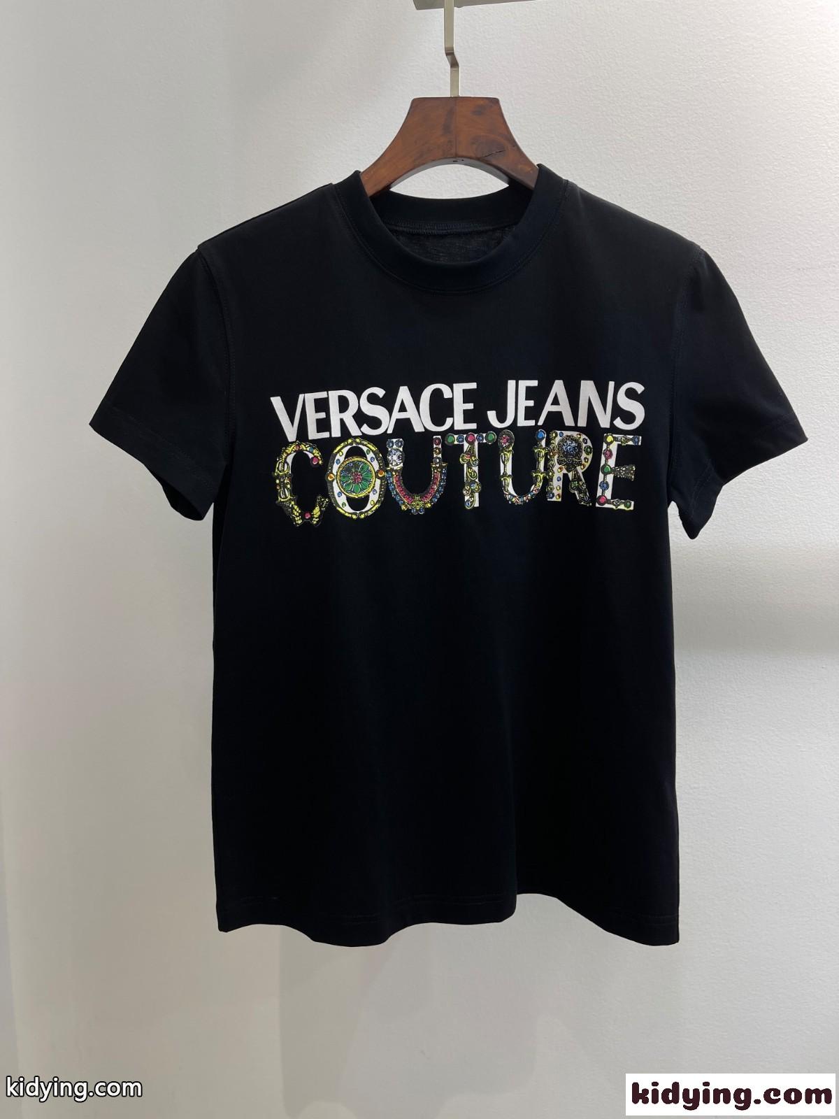 4色あり 合わせやすい プリント クルーネック ヴェルサーチェ 半袖Tシャツ コピー コットン 着心地いい トップス-4