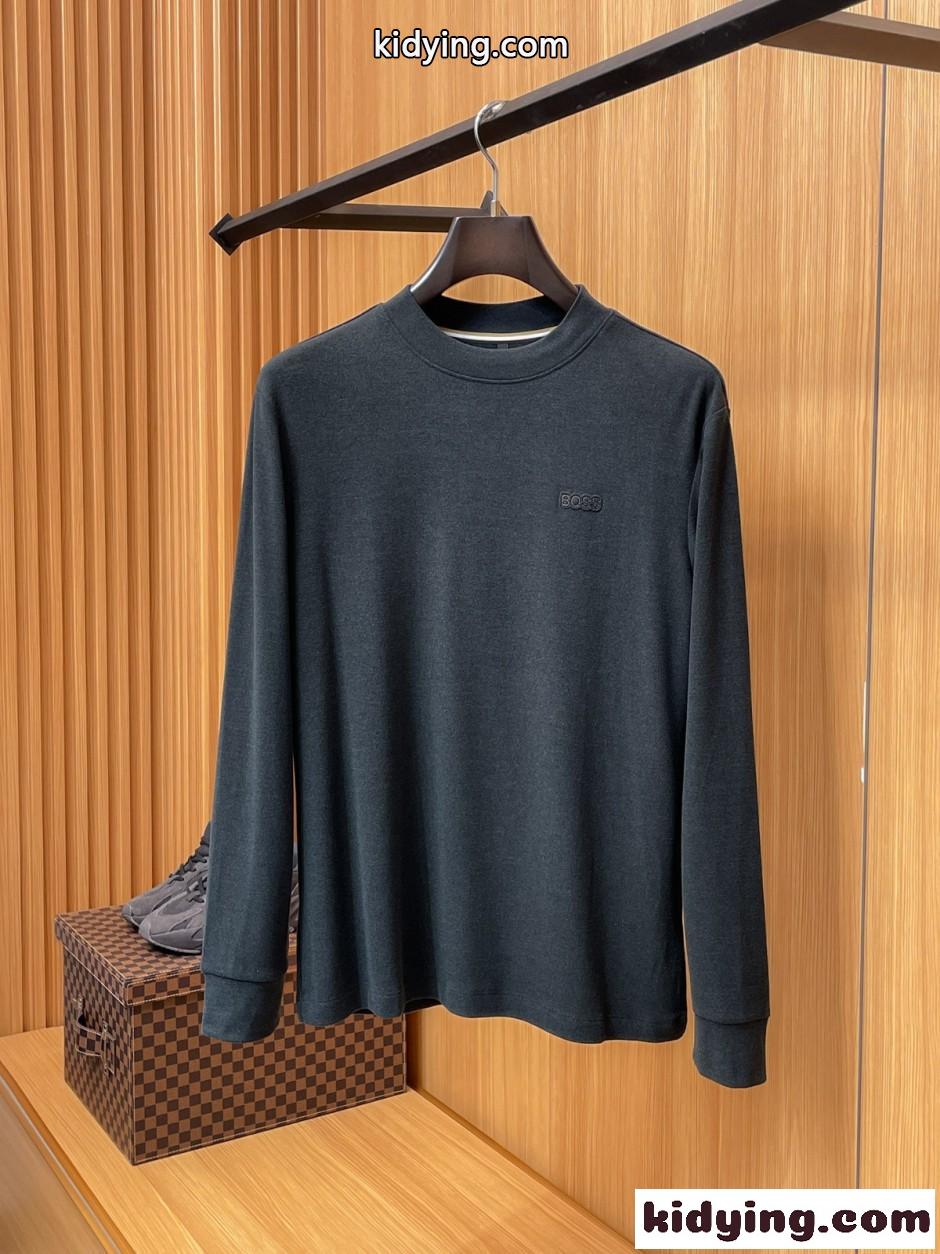 ベーシック 秋冬 ヒューゴ・ボス Tシャツ 偽物 厚手 長袖Tシャツ トップス-0