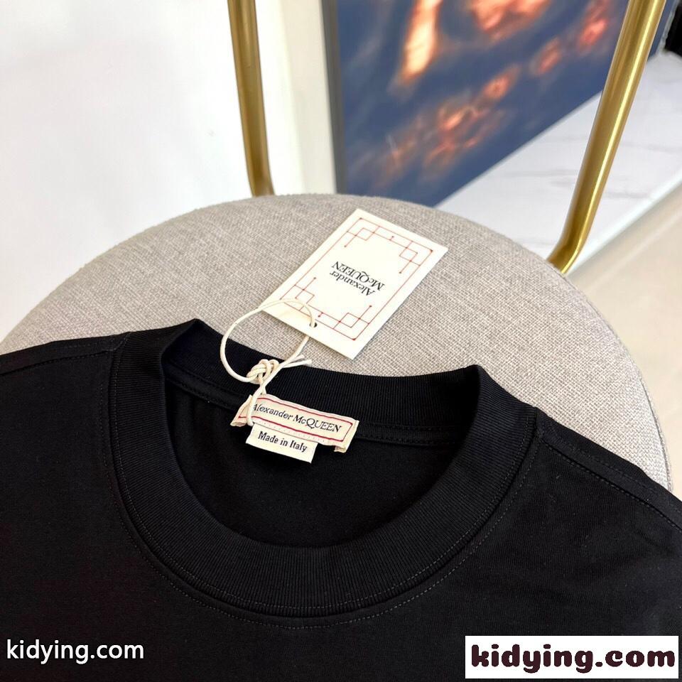 ソラライズド スカル Tシャツ アレキサンダー・マックイーン Tシャツ コピー メンズ ブラック-2