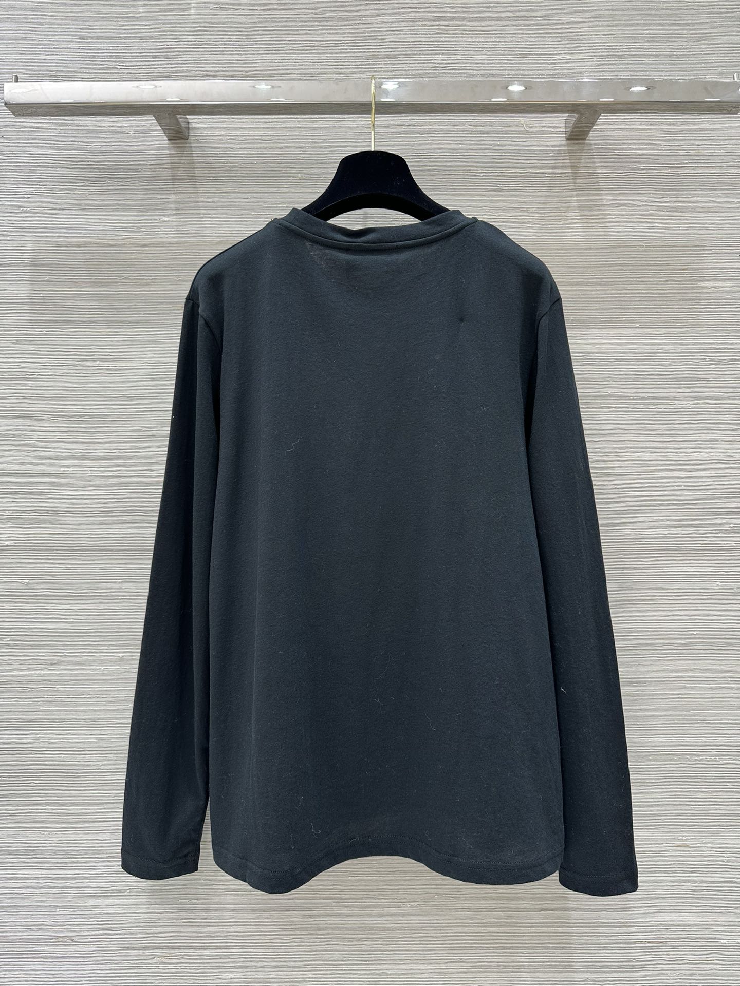 合わせやすい カジュアル コットン 長袖Tシャツ シャネル Tシャツ コピー ブラック-4