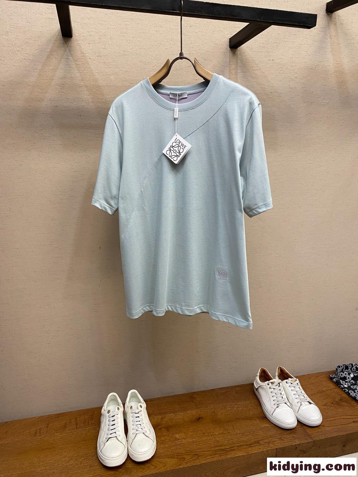 シンプル アナグラム クルーネック 半袖Tシャツ ロエベ Tシャツ 偽物 クルーネック-2