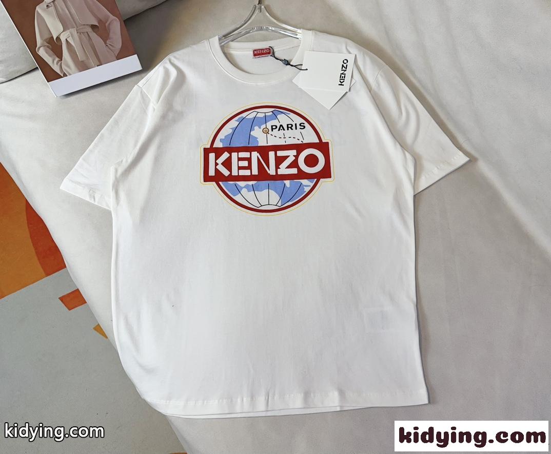 マルチカラー コットン 半袖Tシャツ ケンゾー Tシャツ コピー ホワイト-1