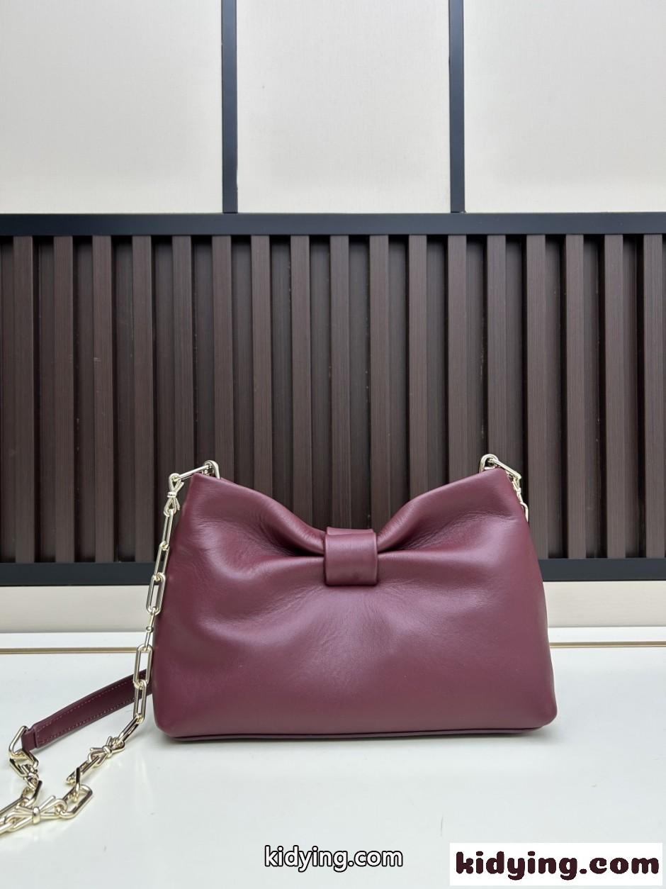 エレガント Dior Bow バッグ スモール クリスチャン・ディオール スーパーコピー ボルドー-2