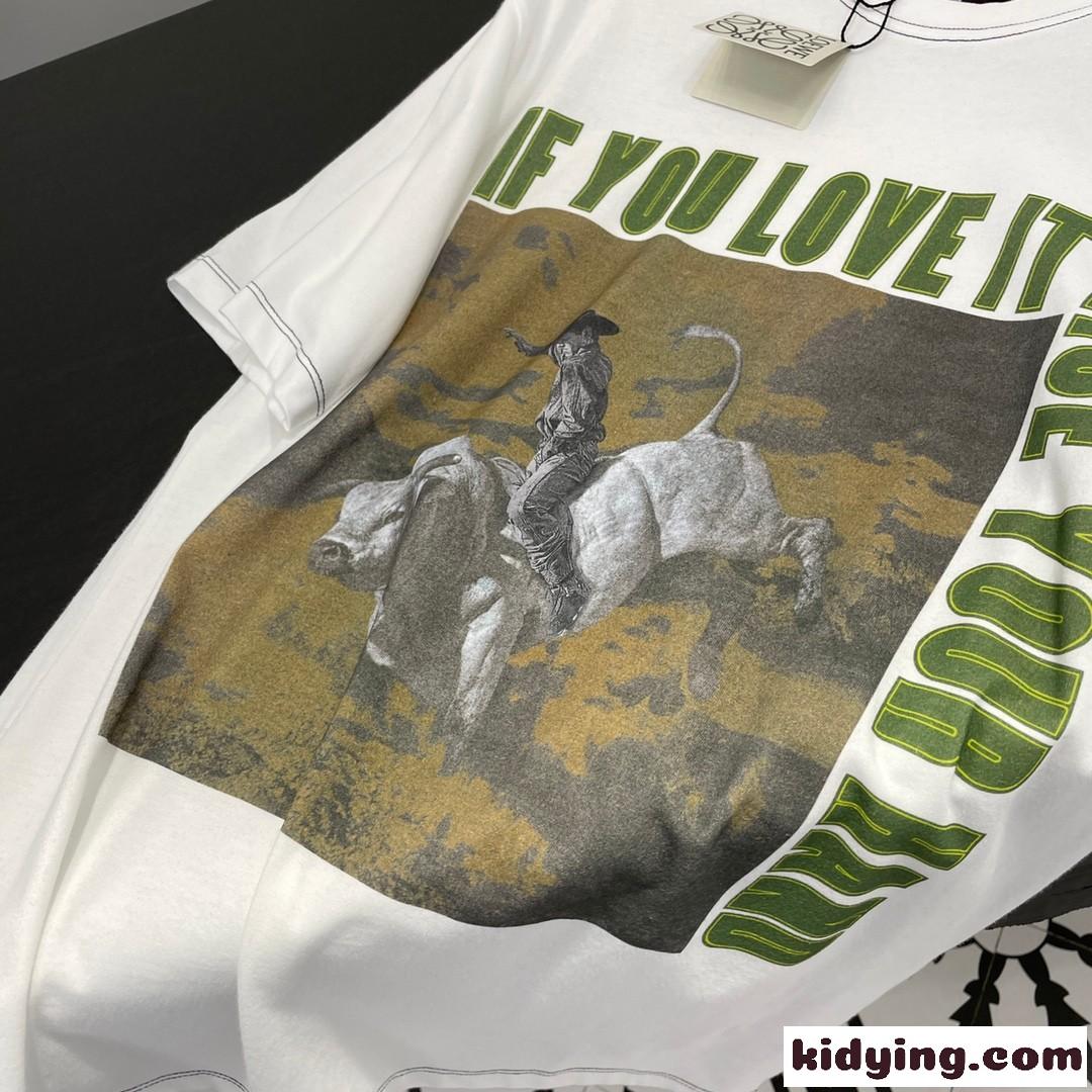 男女兼用 ゆったり ロエベ tシャツ コピー プリント カジュアル リラックス 着痩せ トップス-2