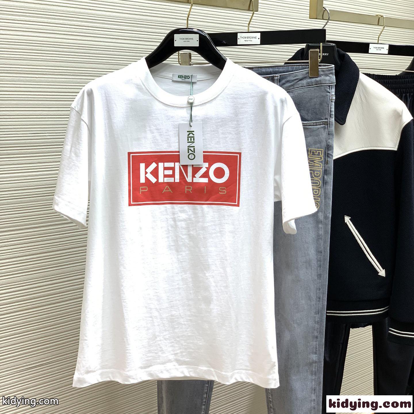 シンプル おしゃれ クルーネック ロゴ プリント ケンゾー Tシャツ コピー ホワイト-0