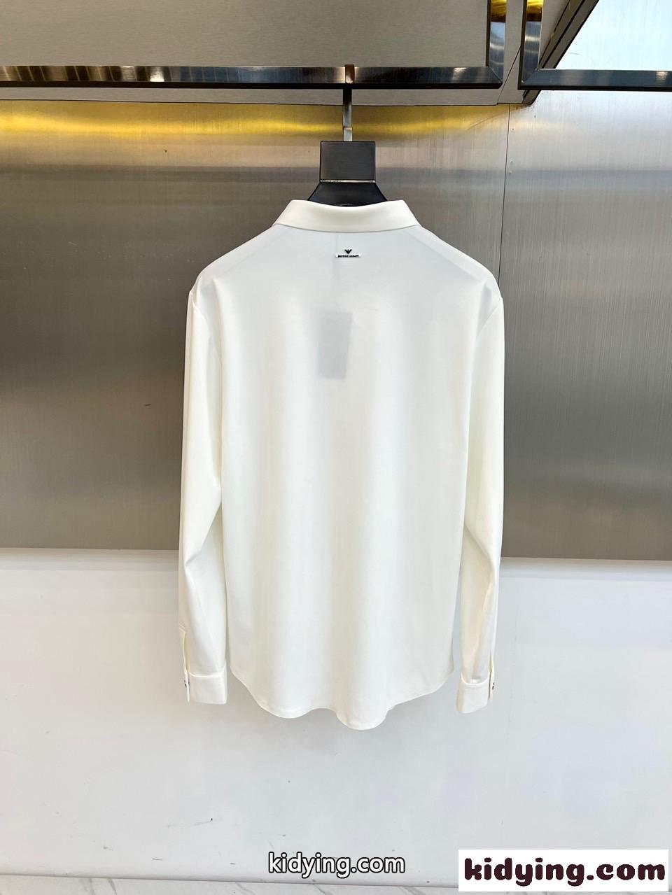 シンプル 上品 長袖シャツ アルマーニ シャツ 偽物 カジュアル ビジネス メンズ ホワイト-3