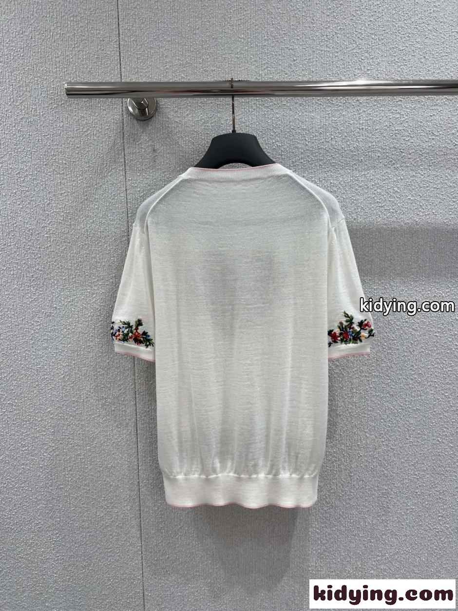 Dioramour フラワー刺繍 半袖ニット クリスチャン・ディオール セーター コピー-2